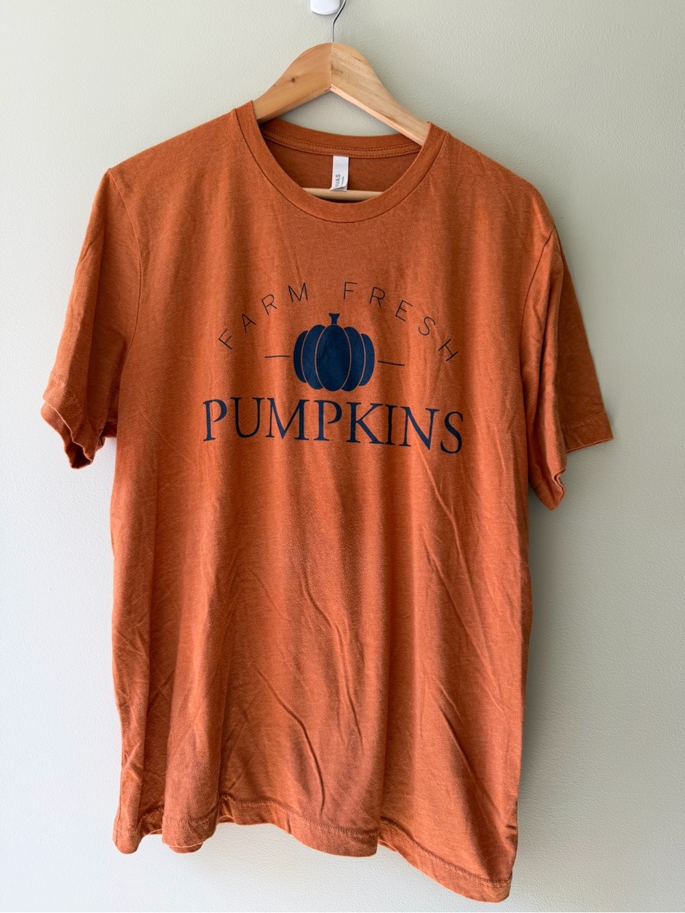 Bella Canvas Orange "Farm Fresh Pumpkins" Short Sleeve Tee - Picture 1 of 5